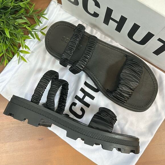 Schutz Lirah Leather Sporty Slide Sandals Size 10 - Picture 1 of 8